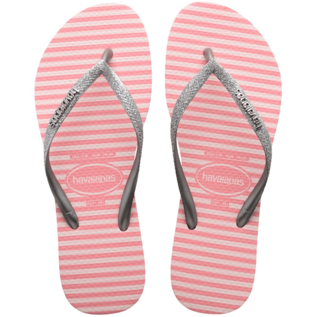Chinelo Infantil Slim Glitter II Gloss Brilho Azul Metallic Rosa Brilho 27 29 Coleção Nova