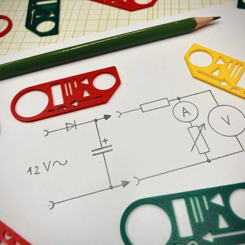 Régua para Diagrama Elétrico  Engenharia Elétrica - Eletrônico  Em  3D