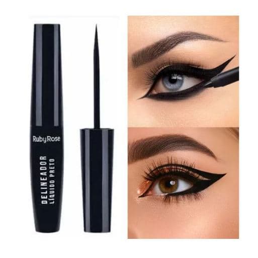 Ruby Rose Preto - Delineador Líquido 5,8ml Delineador Liquido Wonder Lançamento Ruby Rose Wave Black Midnight Wonder Hbe