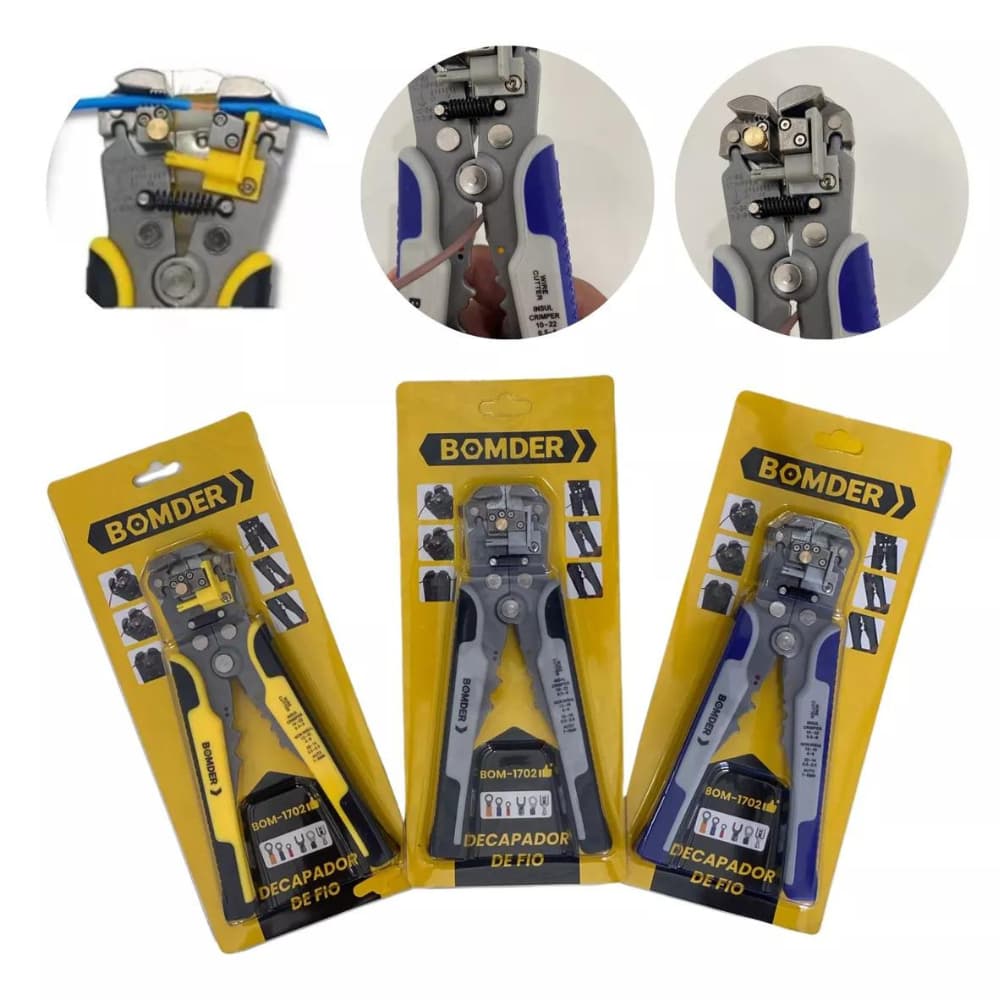 Alicate Eletricista Desencapador Fio Elétrico Auto Ajustável  DECAPADOR DE FIO BOMDER BOM-1702