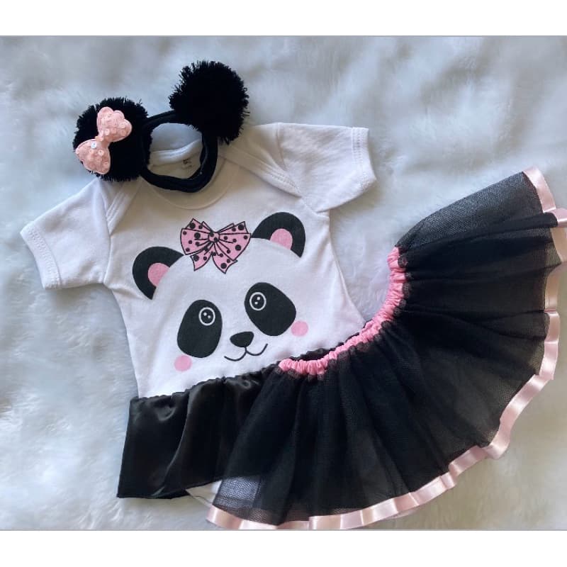 body infantil panda kit mesversario panda