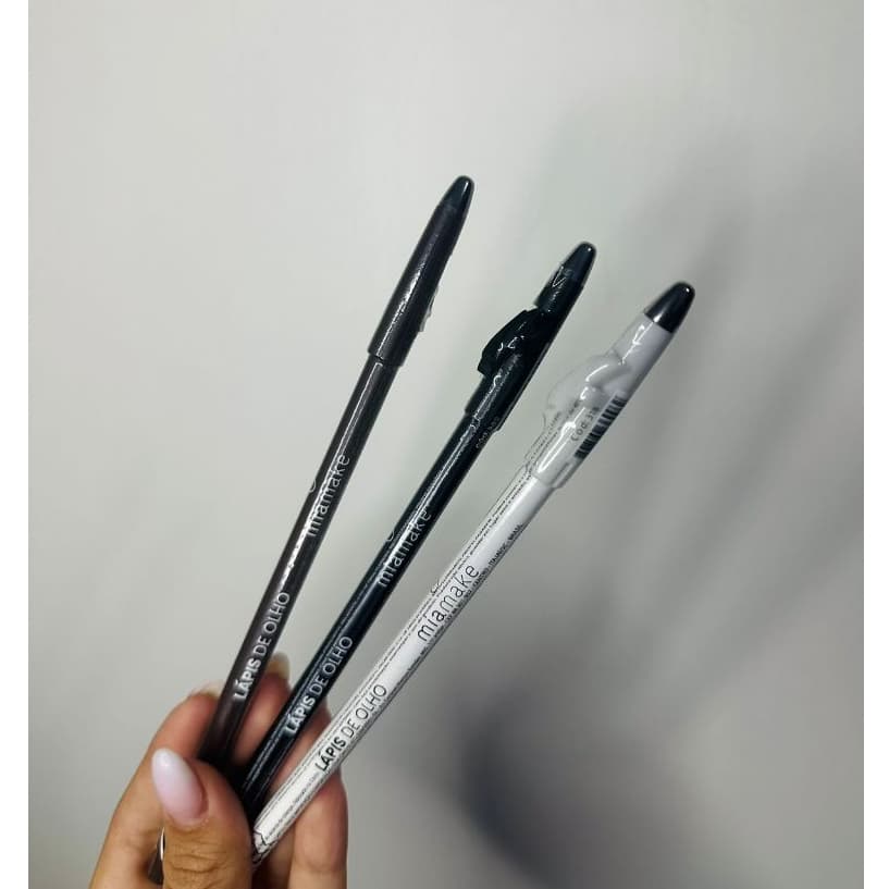 Lápis de Olho Miamake Com Apontador Cores Preto Branco e Marrom Olhar Marcante