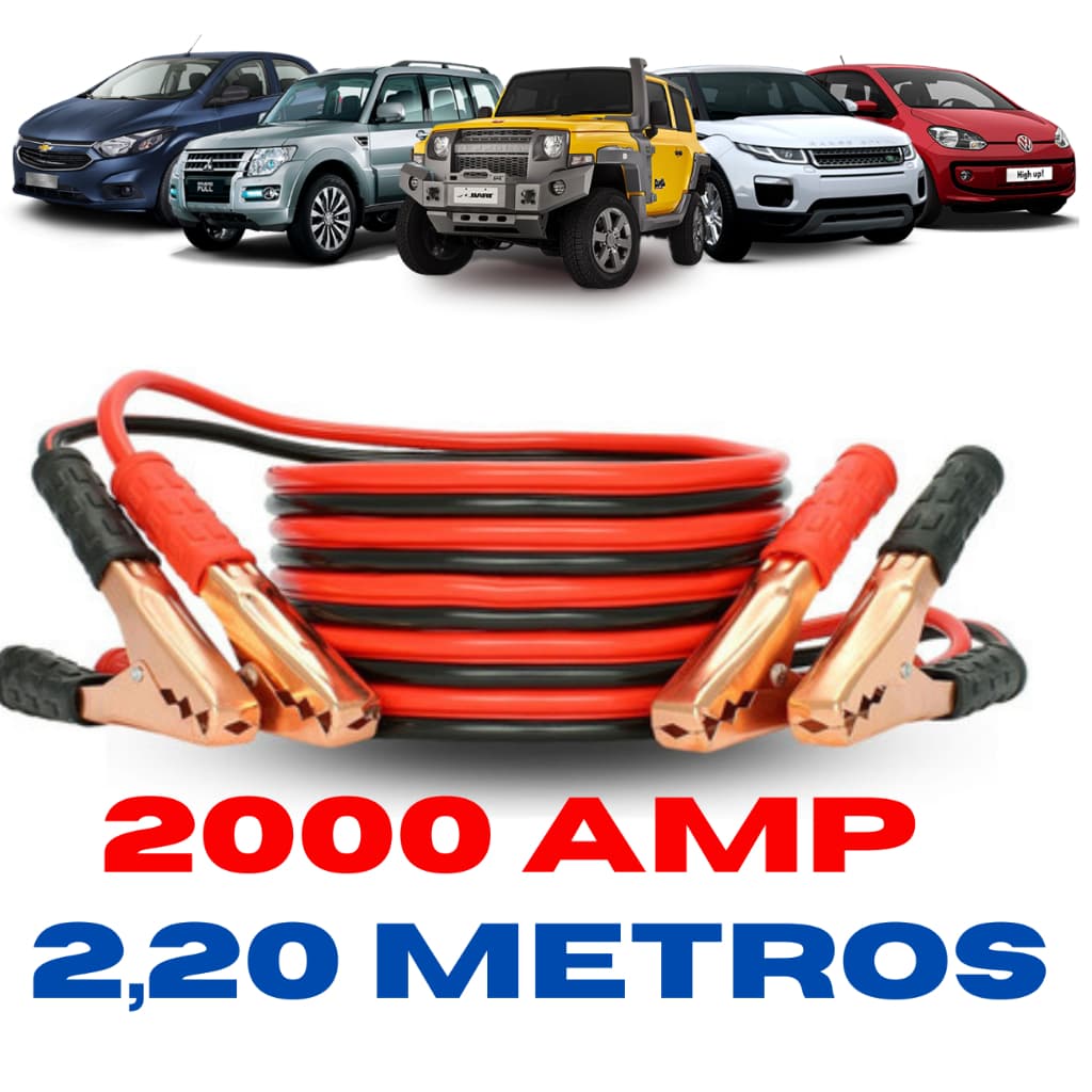 Cabo Bateria Chupeta 2000a Automotivo Carro, Moto E Caminhão