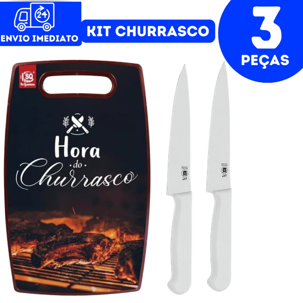 Kit Faca Profissional para Churrasco Tábua Grande Faca 6 e 7 polegadas Coisas de Cozinha Churrasco