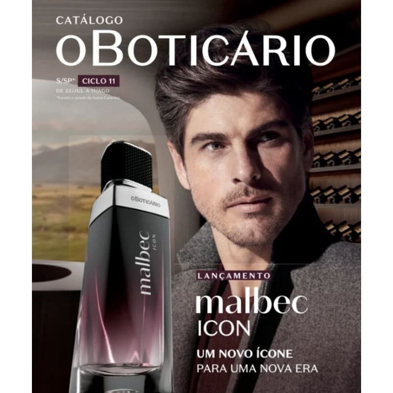 Desodorante Colônia Malbec Icon 100ml Oboticario.