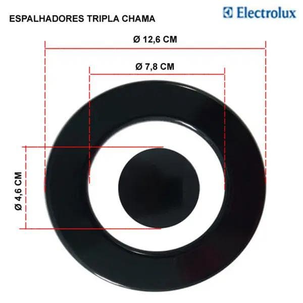 Espalhadores Electrolux p/ tripla chama (aro e mini central)