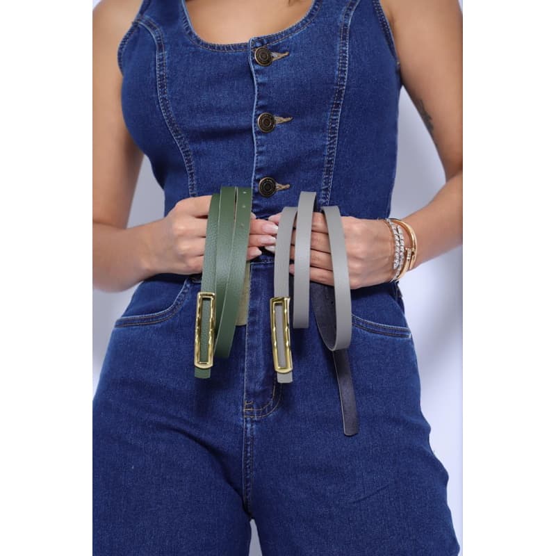 Kit com 3 Cintos Fininhos Femininos - Elegância em Dobro!