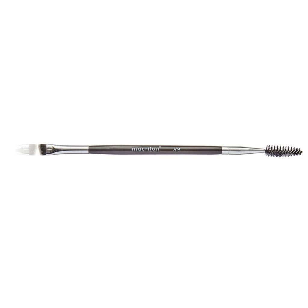 Pincel Profissional Duplo Escova e Chanfrado Macrilan Para designer Sobrancelha