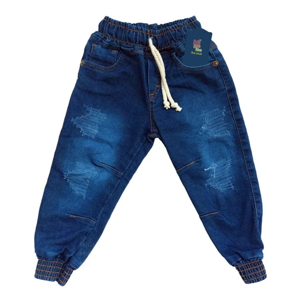 Calça Jogger Jeans Infantil Menino Masculina Bebe 1 ao 3 Anos