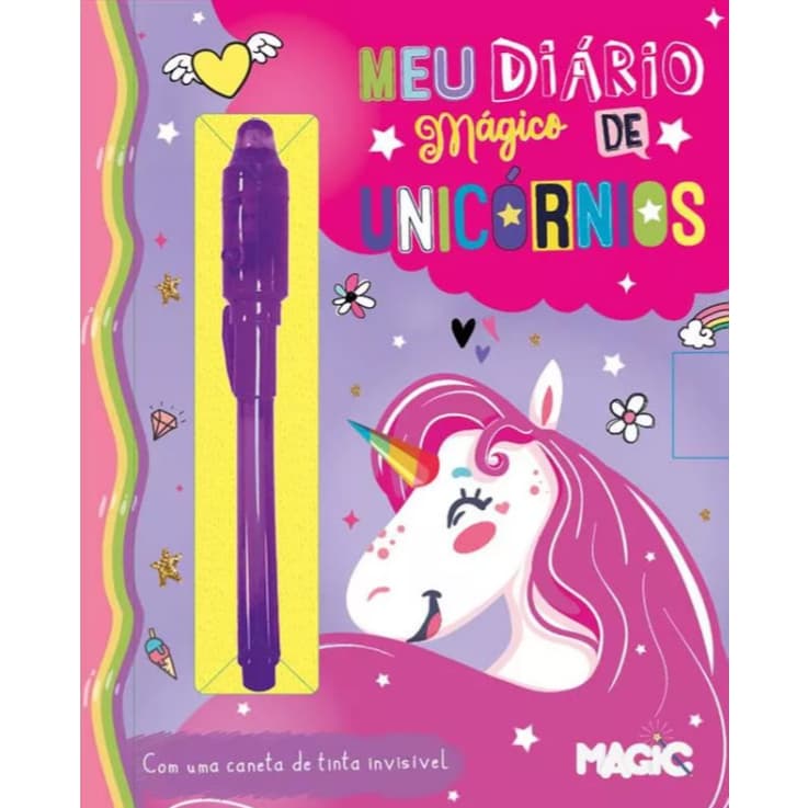 Diario Magico Unicornio Menina Cadeado Grande Caneta Mágica