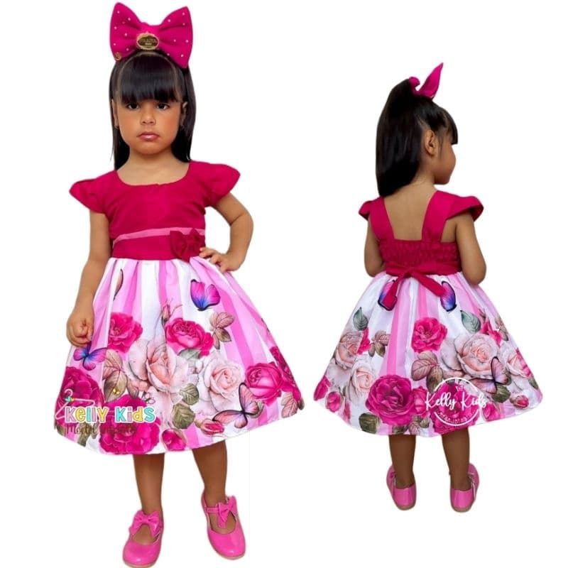 Vestido floral infantil luxinho