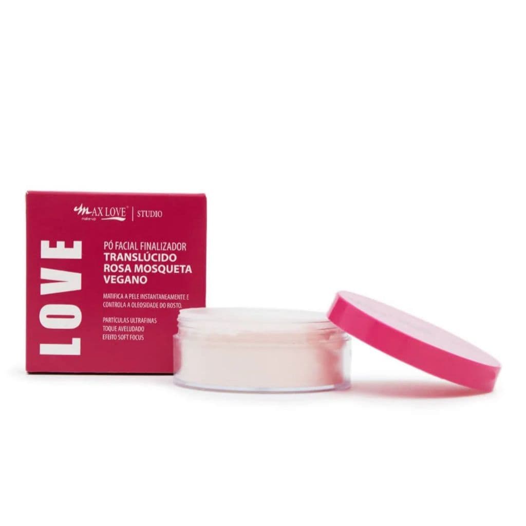Pó Translucido Facial Finalizador Vegano Partículas Ultrafinas Max Love Todos os Tipos de Pele Maquiagem Profissional