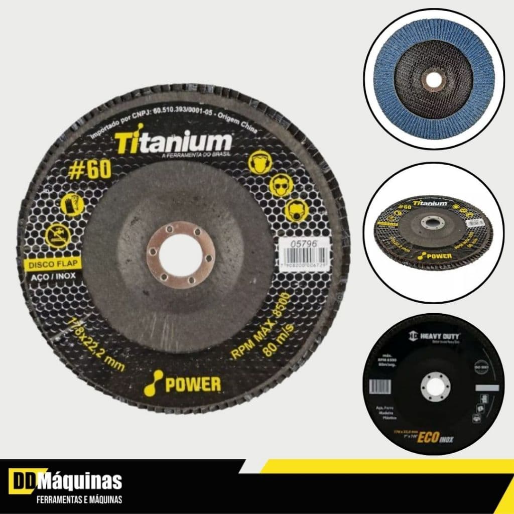 Disco Flap Zircônio Power Ecoinox Gr. 60 Curvo 7'' - Titanium