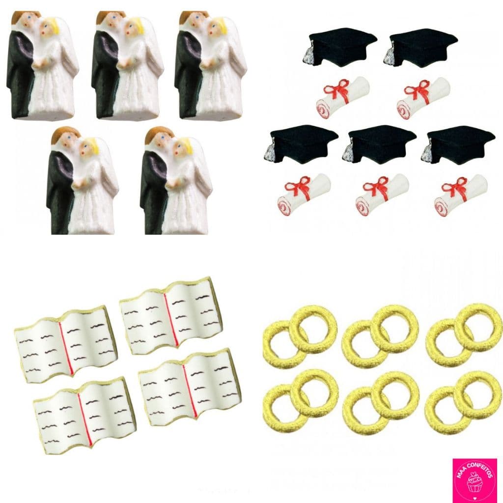 Confeitos de Açúcar 100% comestíveis Casamento Batizado Formatura Reliogoso - Diversas Opções
