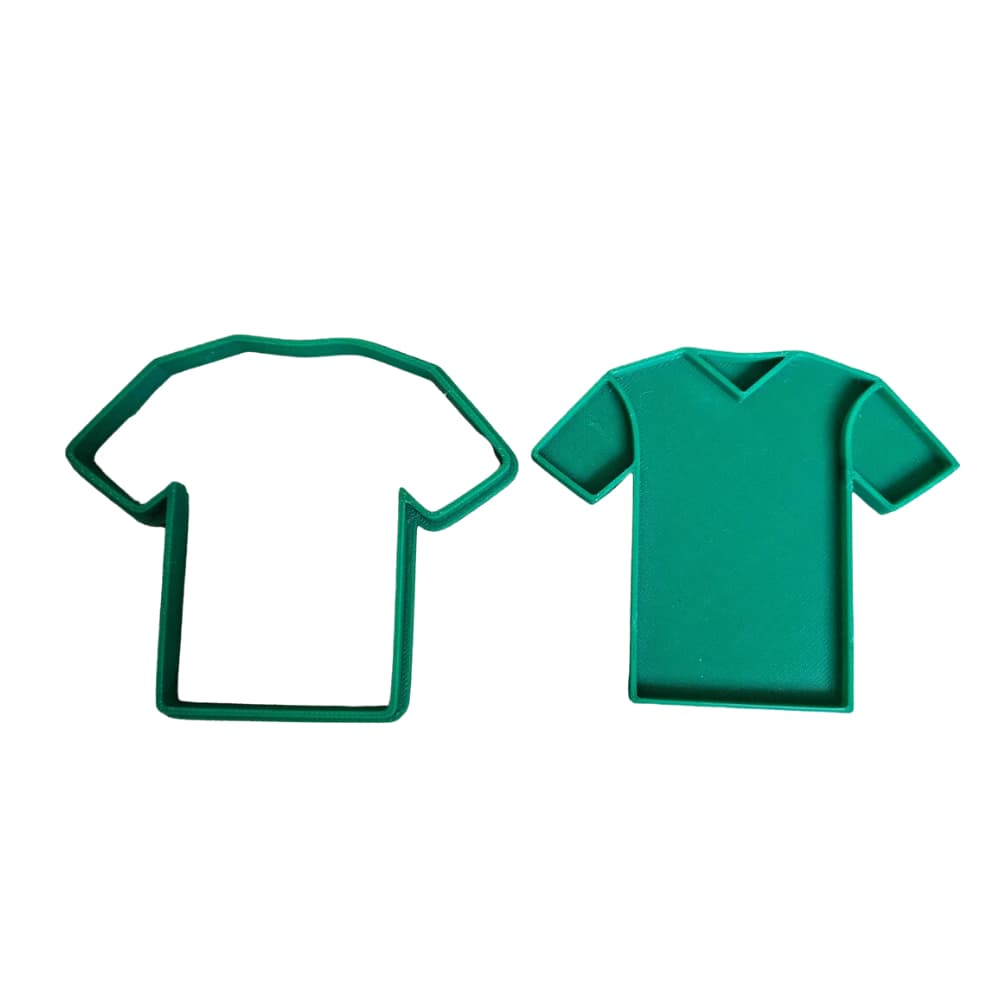 Cortador de Biscoito com Carimbo 7cm - Camiseta de Futebol, Camisa de Jogador de Futebol