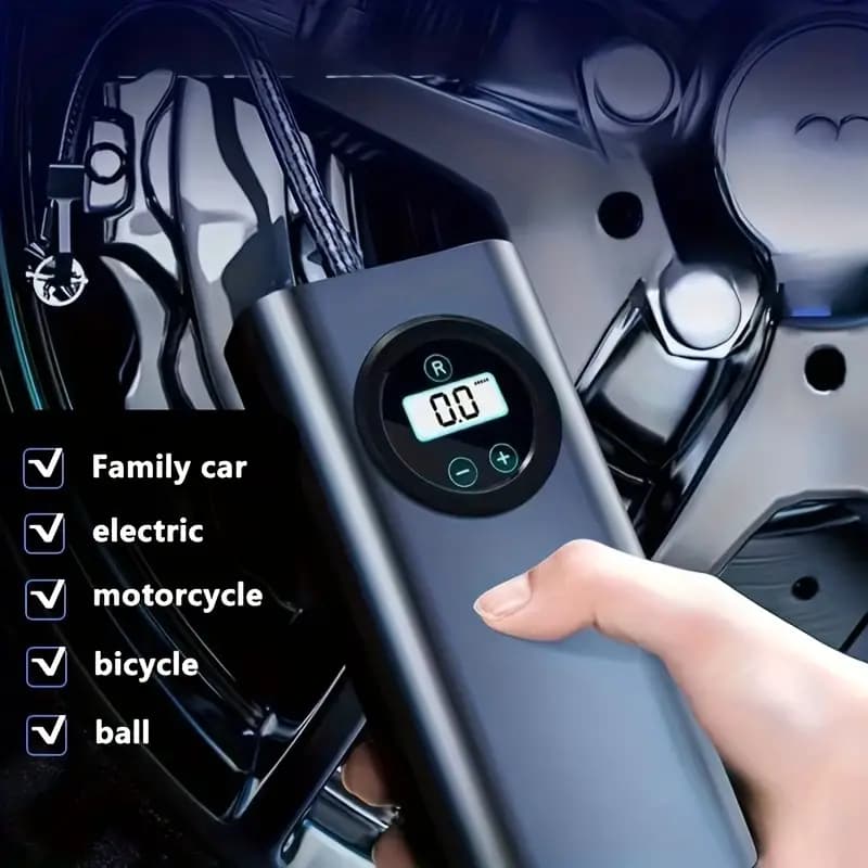 Compressor de Ar Digital Calibrador de Pneu Profissional Portátil  bomba infladora de pneus sem fio USB Recarregável