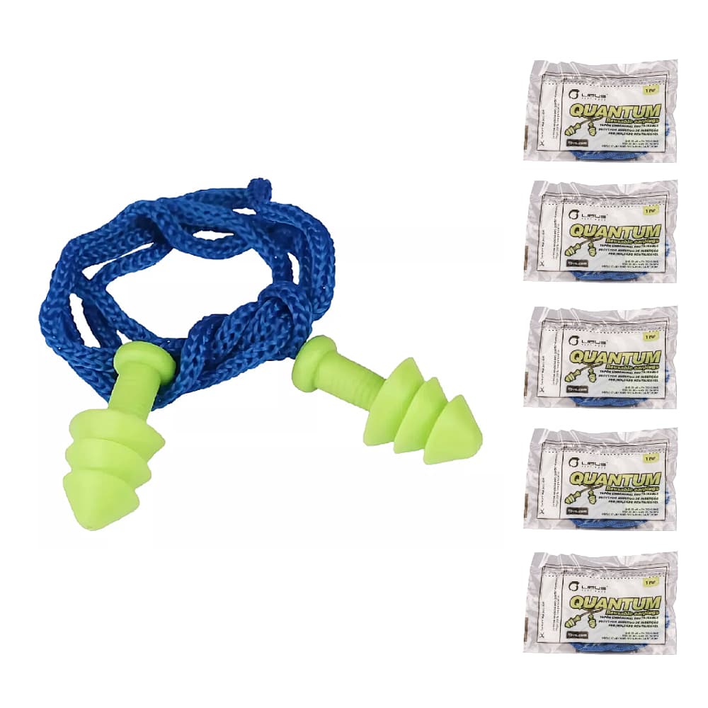KIT 5 Protetor Auricular Plug Silicone / Abafador De Ruidos Auditivo Ouvidos Epi / Ca 35981