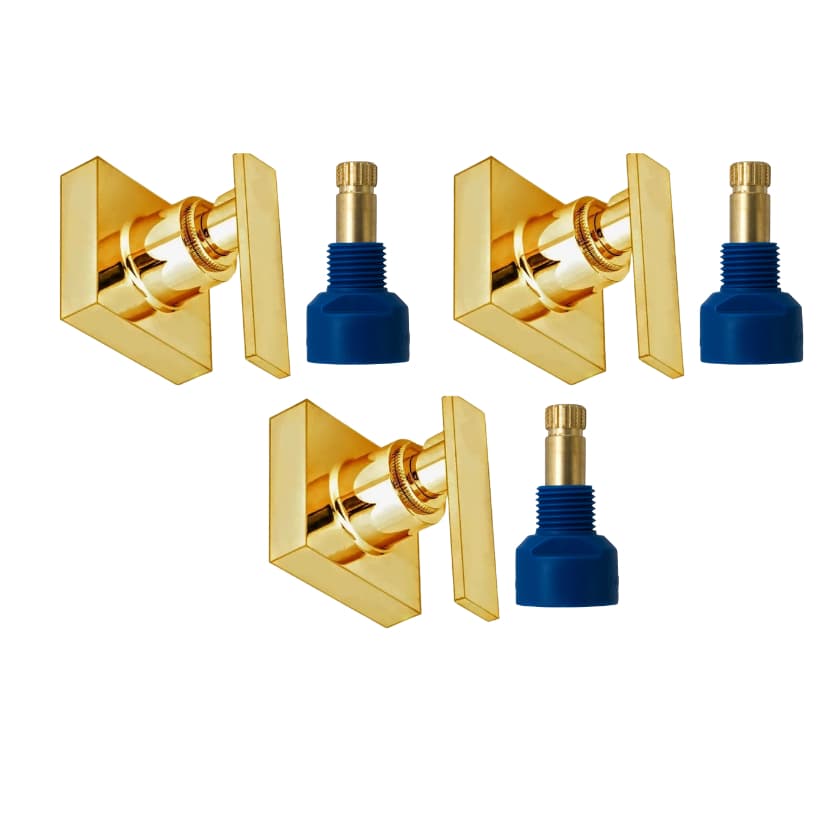 3 Acabamento Registro Alavanca Dourado 3/4 Padrão Fabrimar