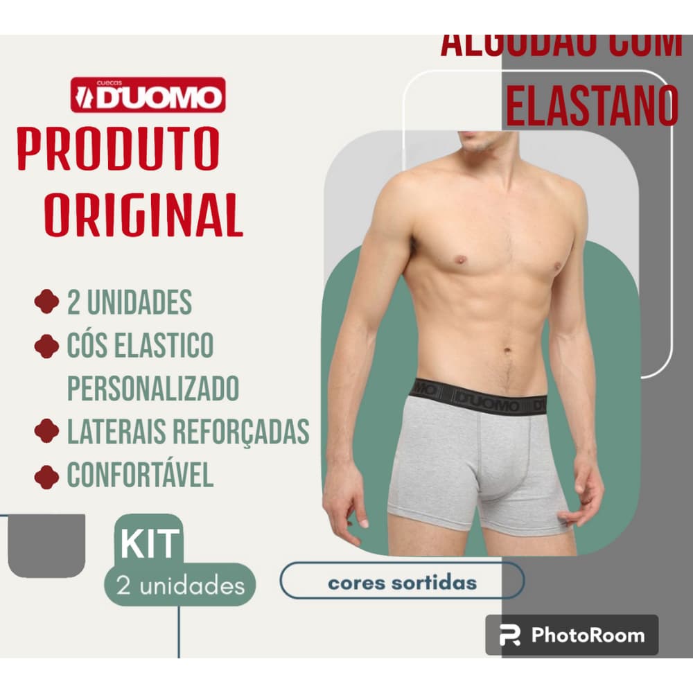 Zed Gringa Kit 2 Cuecas Masculinas de Algodão Duomo Confortáveis