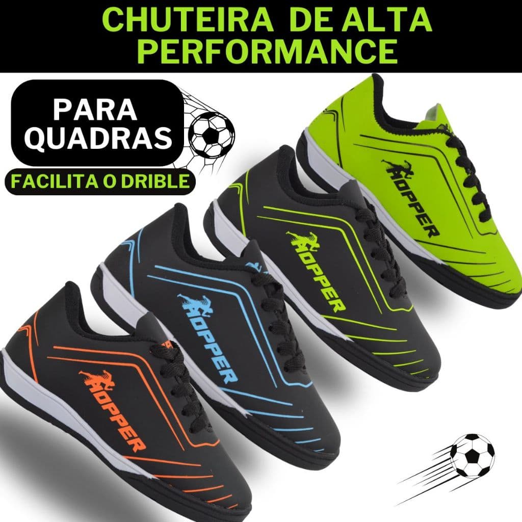 Chuteira Infantil Society Grama Sintética Hopper - Diversas Cores