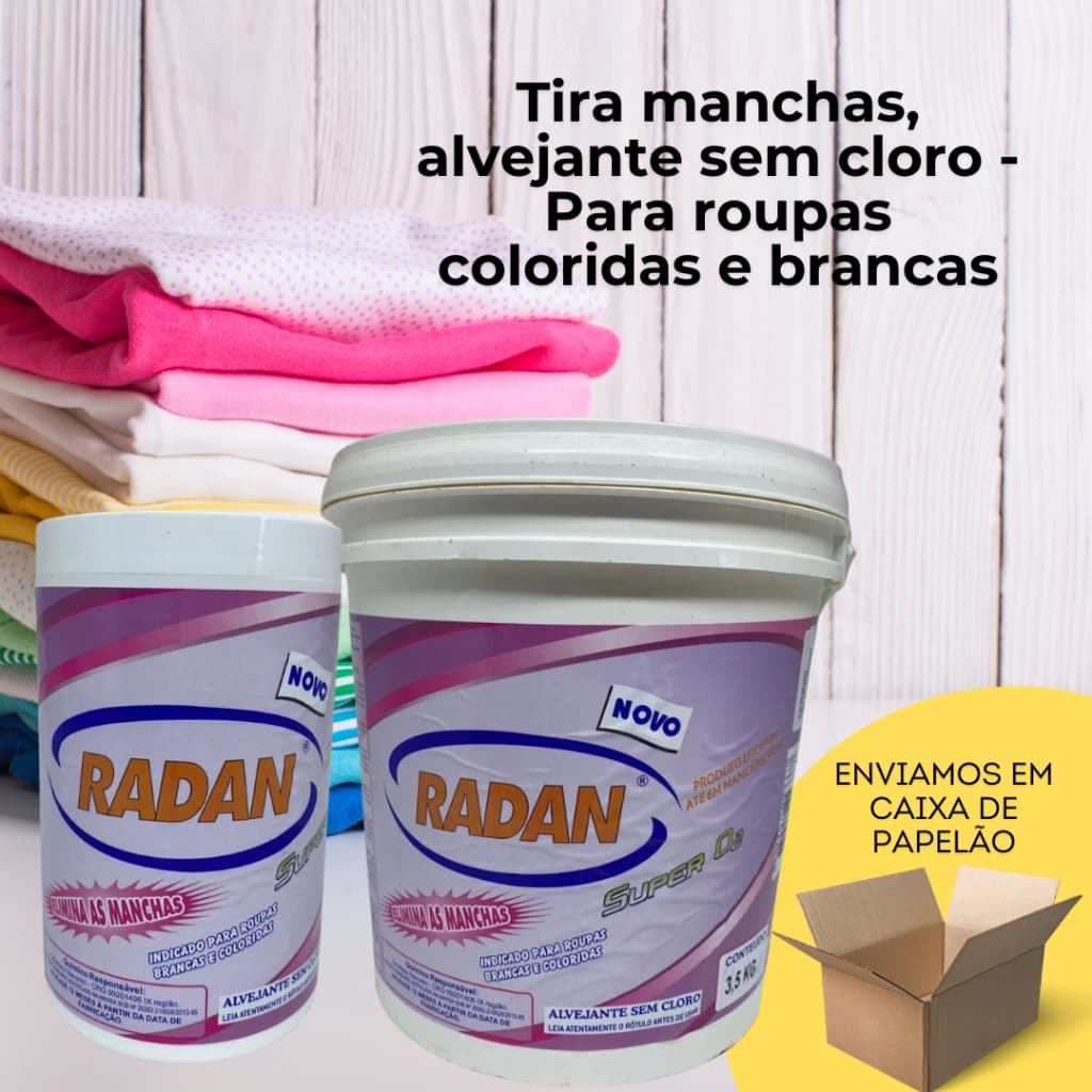 Tira Manchas Percabonato de Sódio Alvejante s/ cloro p/ Roupas brancas e coloridas 1kg ou 3,5kg
