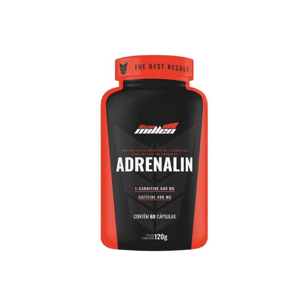 Termogênico Adrenalin Cafeína L-carnitina 60caps Original New Millen Foco Queima de Gordura