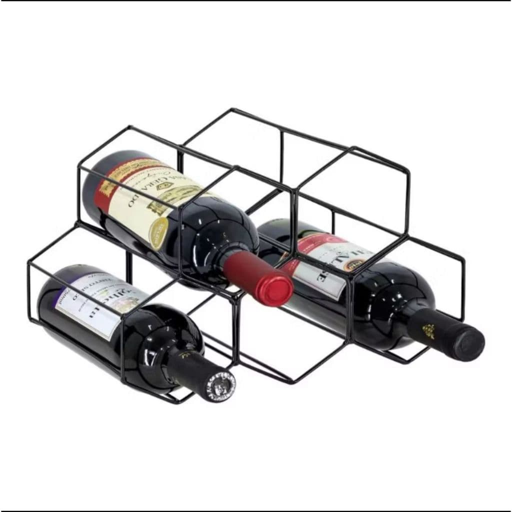 Adega Aramado Para Vinho Colmeia Decorativo 5/Garrafas Empalhável
