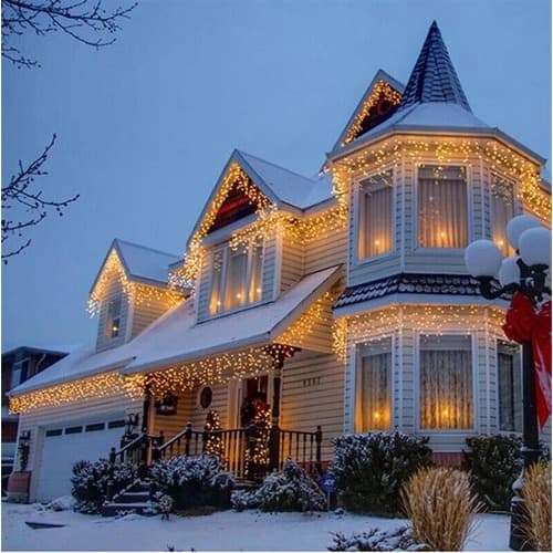 Cascata 400 BQ Led 10m Externa Blindada Natal A Prova D'agua Cor Das Luzes Branco Quente 110V E 220V