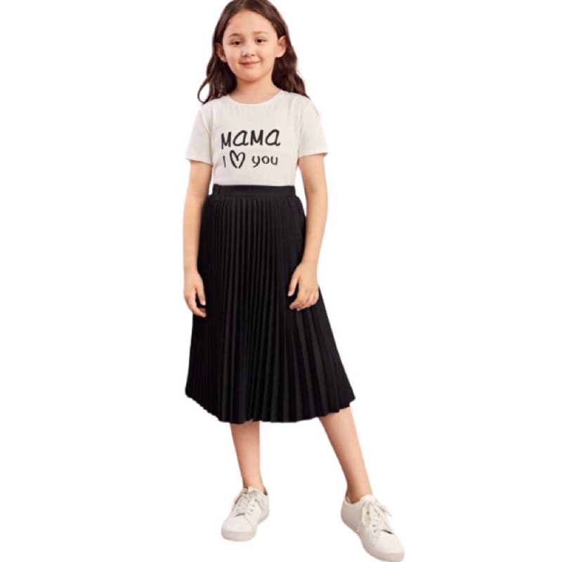 Saia Midi Plissada Infantil Modelagem Exclusiva