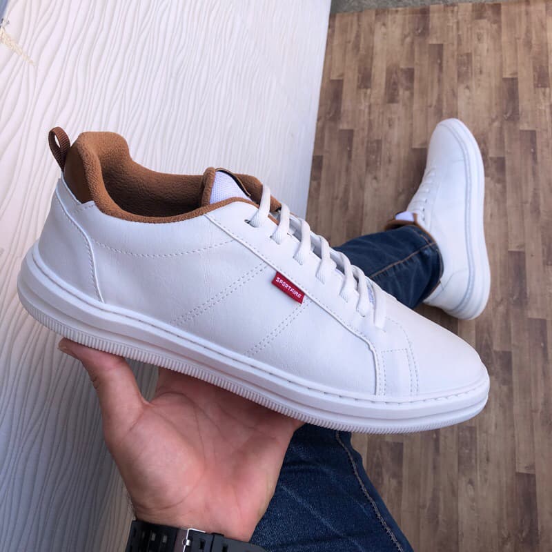 Sapatenis Masculino Casual Street Original Tênis Air Academia Calce Fácil Elastico sola alta