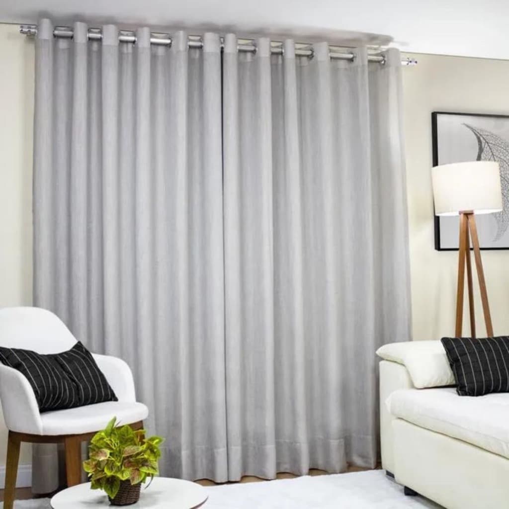 Cortina Voil Gaze Linho com Blackout 100% Vedação em tecido Luxo