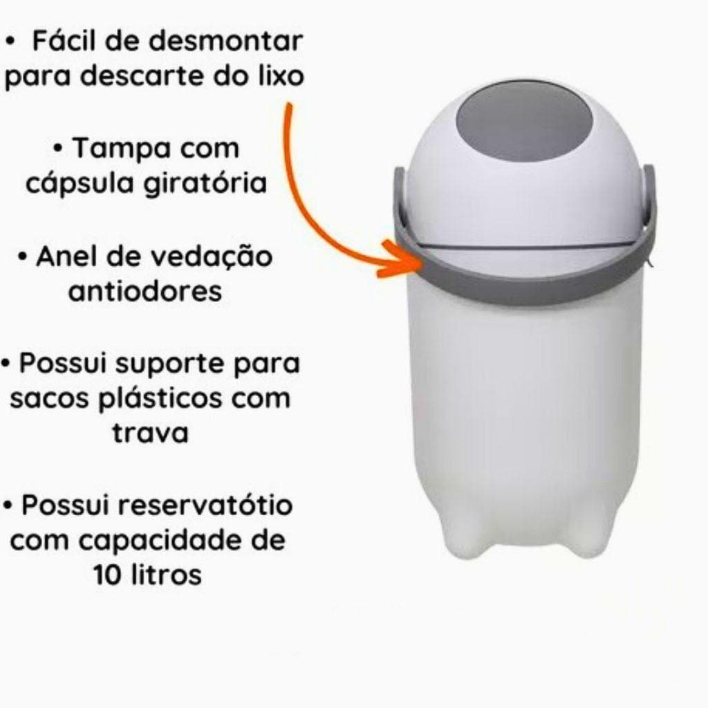 Lixeira Antiodor para Fraldas 10 Litros - Bubble Baby