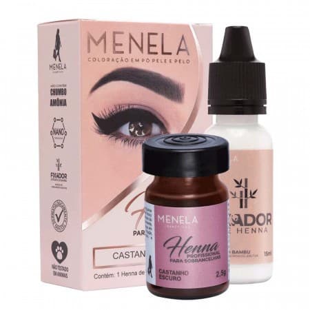 Menela Henna Para Sobrancelhas 2,5g Com Fixador Todas As Cores