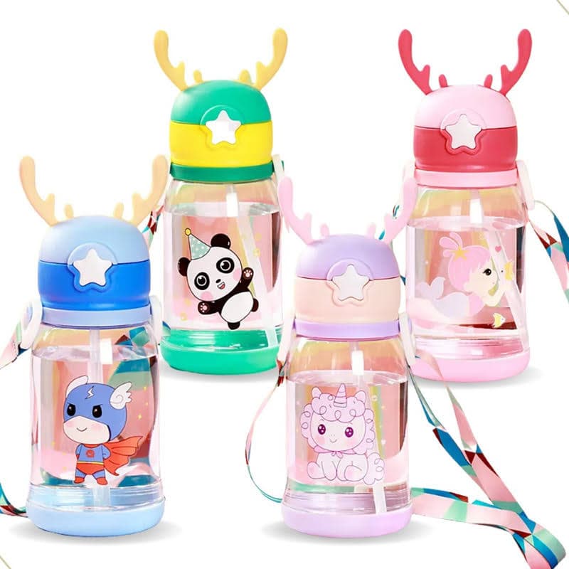 Garrafa Infantil Com Cordinha E Trava Portátil Garrafinha