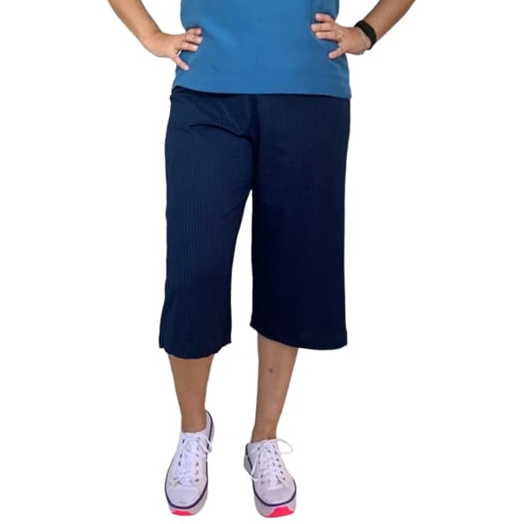 BERMUDA FEMININA COMPRIDA CAPRI MALHA CANELADA