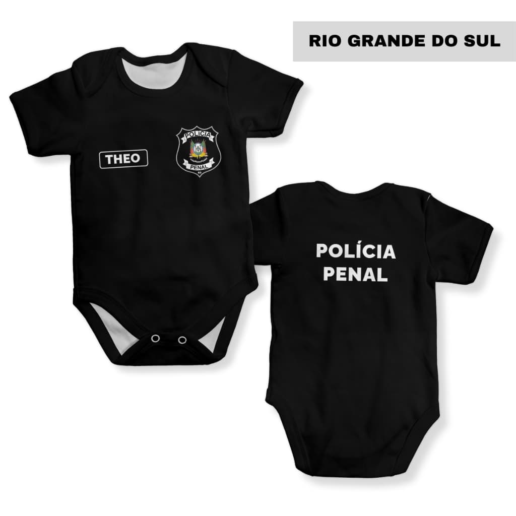 Body bebê personalizado com nome Polícia Penal Vários estados