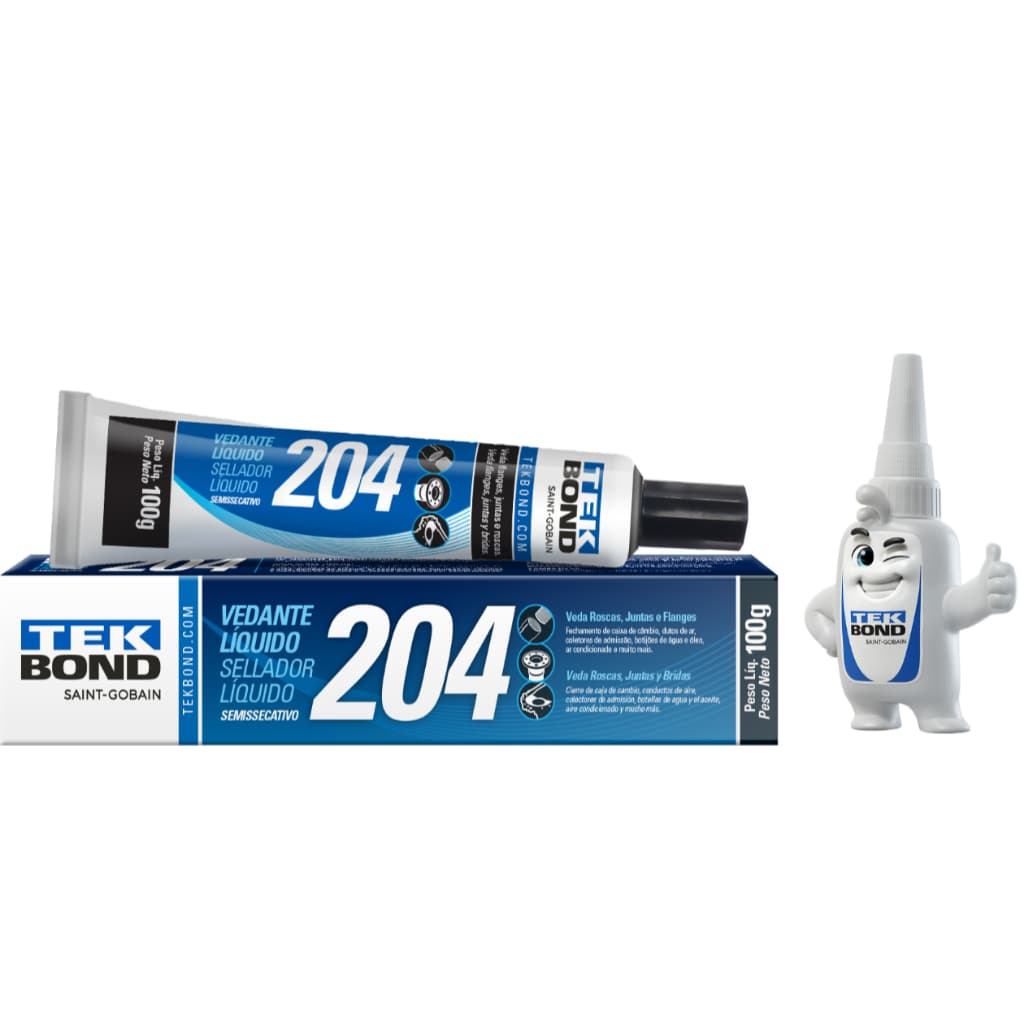 Veda Rosca Juntas Flanges Liquido Vedador 204 100g - Tekbond
