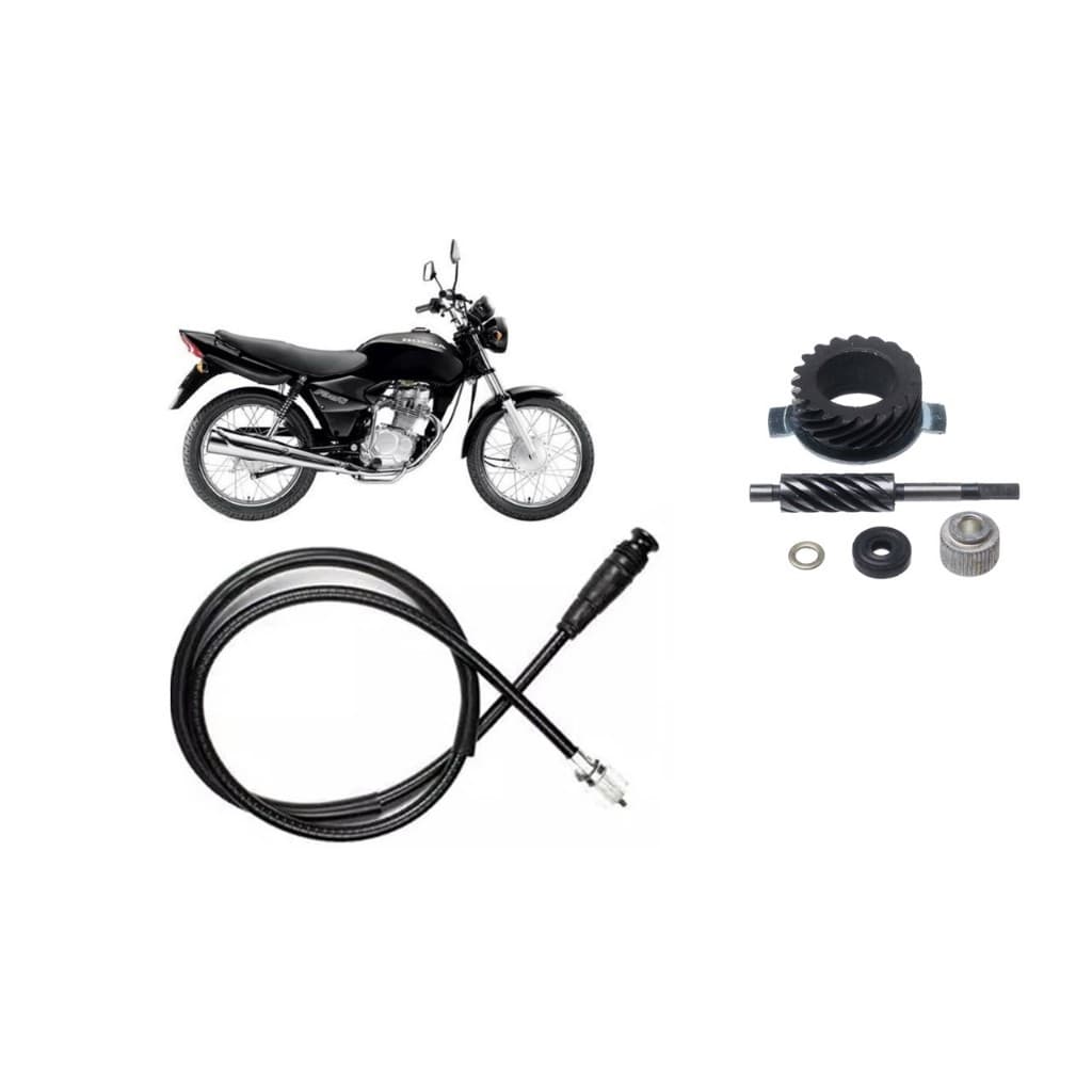 Cabo + Engrenagem do Velocímetro Honda Cg 125  Titan Ks 2000 2001 2002 2003 Freio Tambor Fan 2004 2005 2006 2007 2008