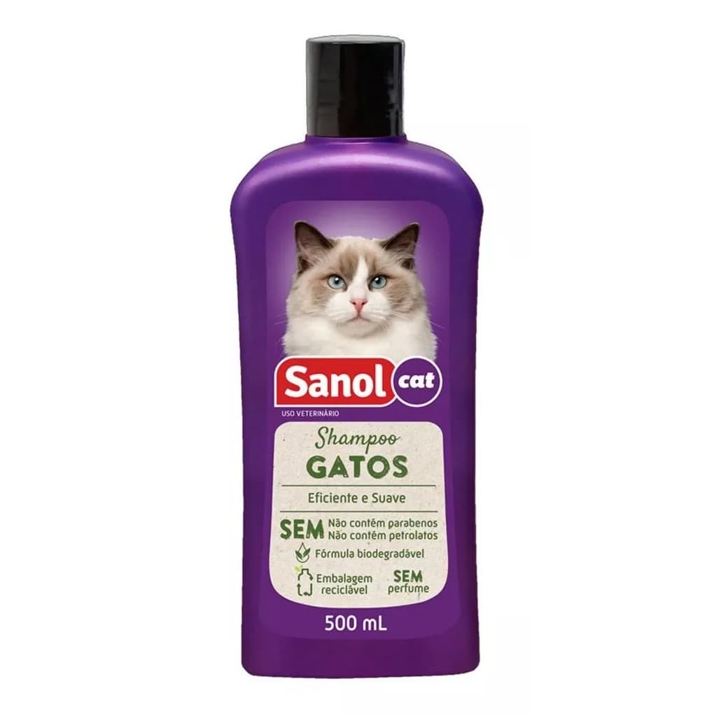 Shampoo Para Gatos Sanol Cat Sem Perfume 500ml