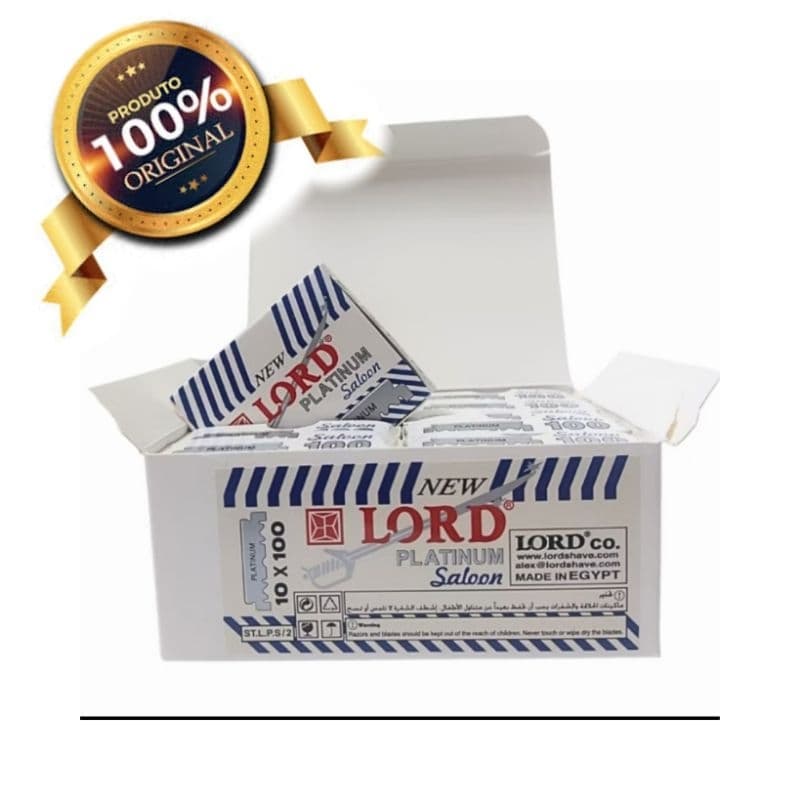 Laminaslordplatinum Kit com uma Caixa FechadaCom 1000 Lâmina LordSaloon PlatinumMeia10Caixinha Com 100 Lamina De Barbear
