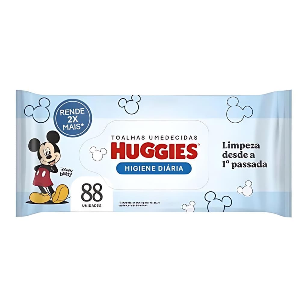 Lenço Toalhinhas Umedecidas Higiene Diária Huggies 88 unidades