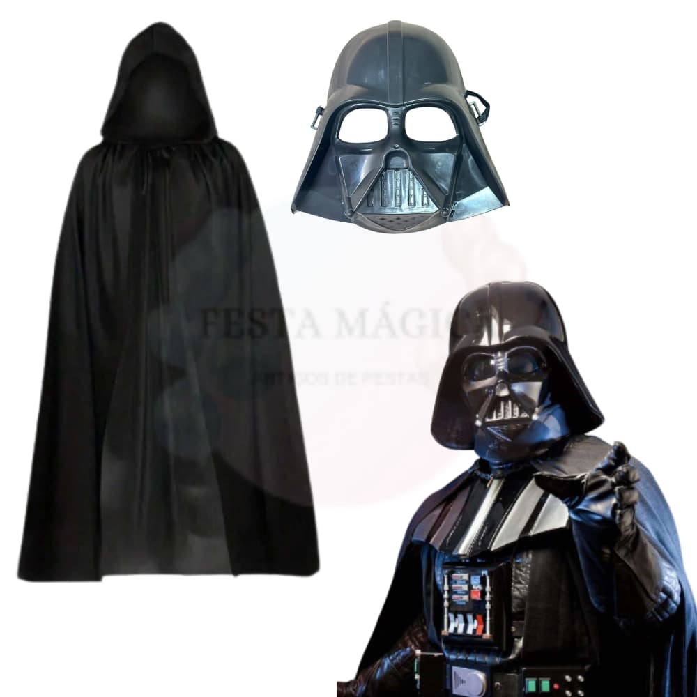 Fantasia Máscara Darth Vader Infantil e Adulto Anakin Skywalker Star Wars Cosplay Halloween