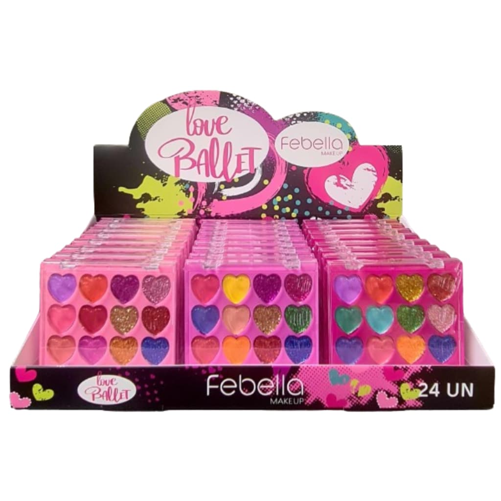 Paleta De Sombras Com Glitter Meninas 12 Cores +1 Pincel