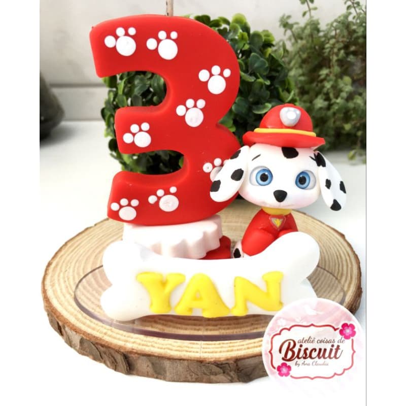 vela da Patrulha Canina em biscuit