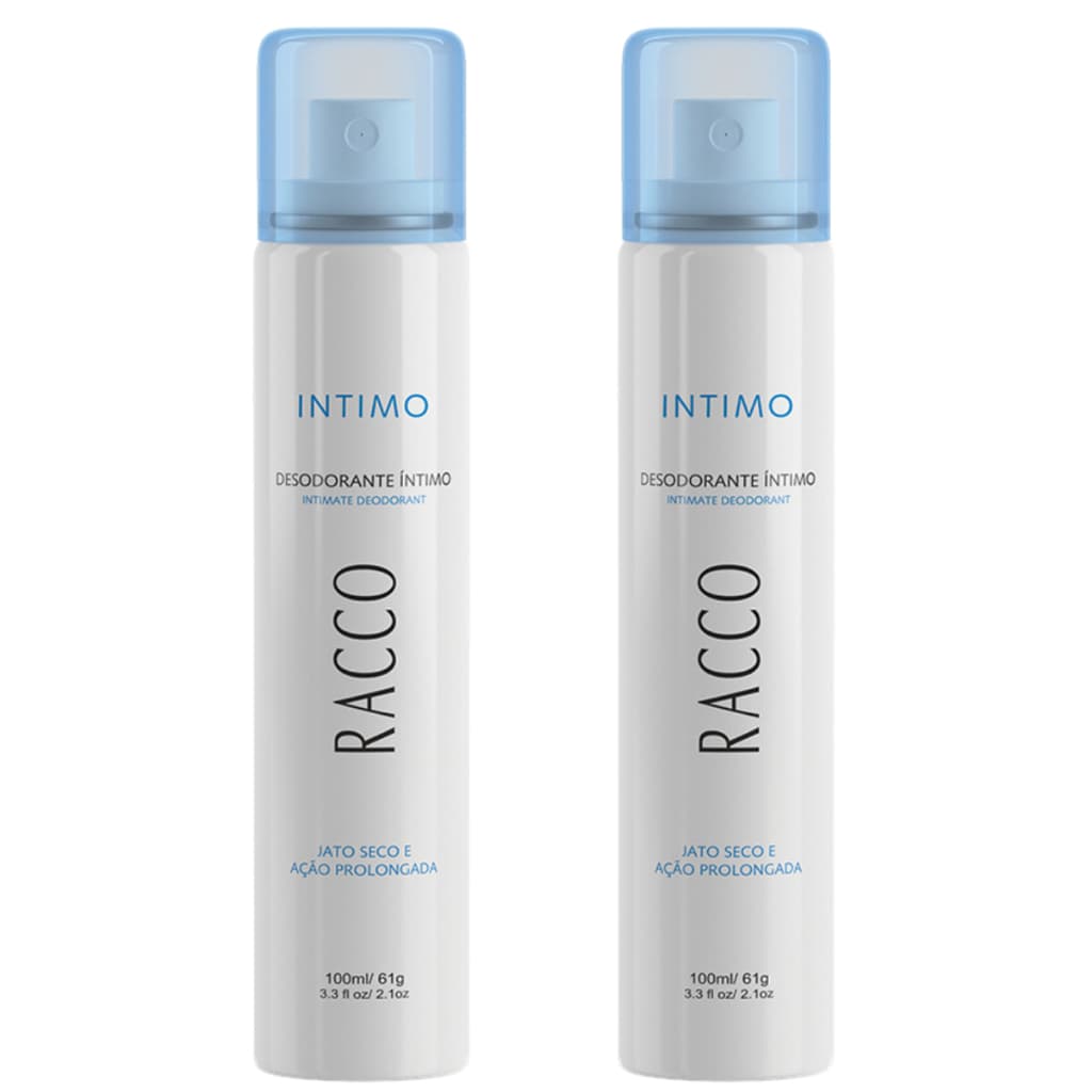 Kit 2 Desodorante Íntimo Jato Seco Racco 100ml Higieniza Racco Unissex Original Masculino Feminino