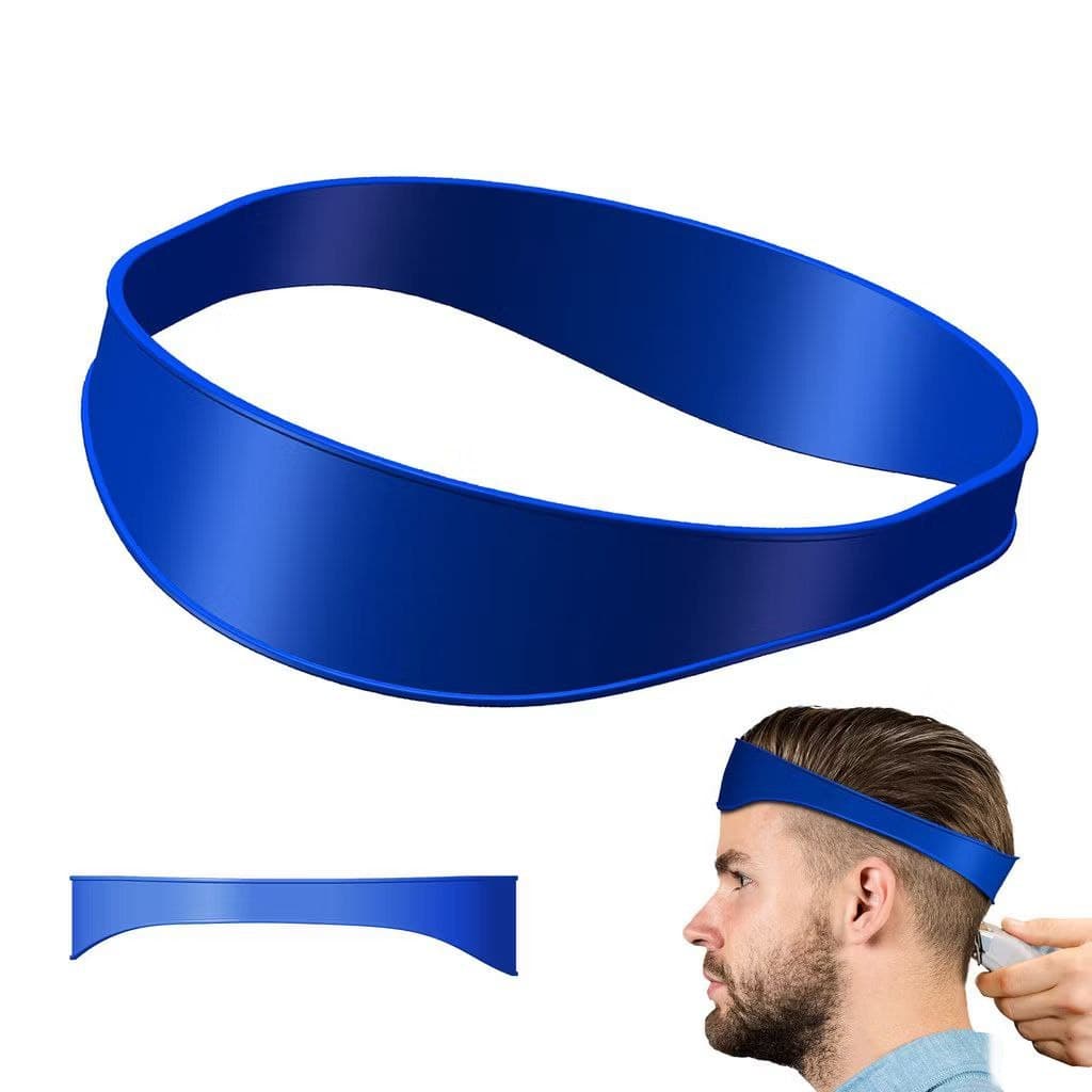 Faixa Guia de Silicone Azul para Cortar e Raspar o Próprio Cabelo em Casa