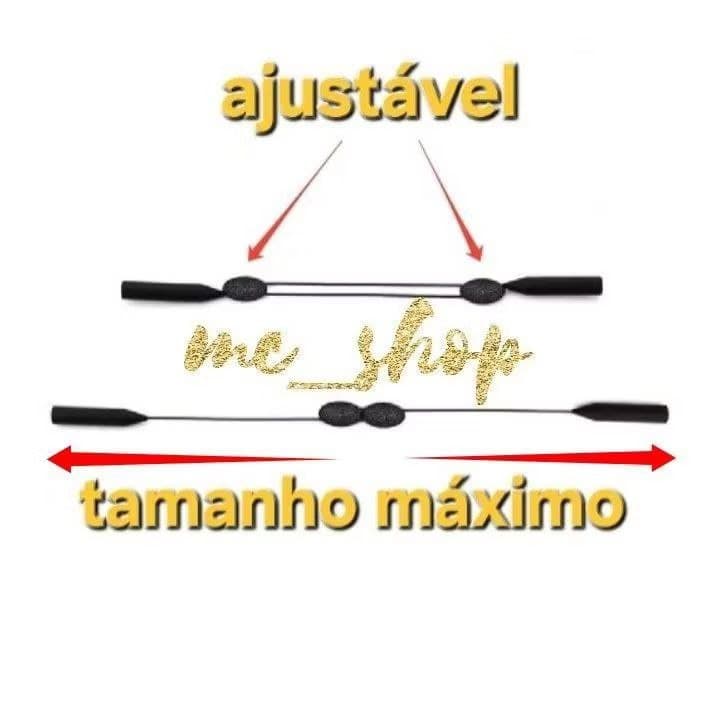 cordão esportivo com trava de ajuste para óculos cordão de óculos ajustável - M 34cm