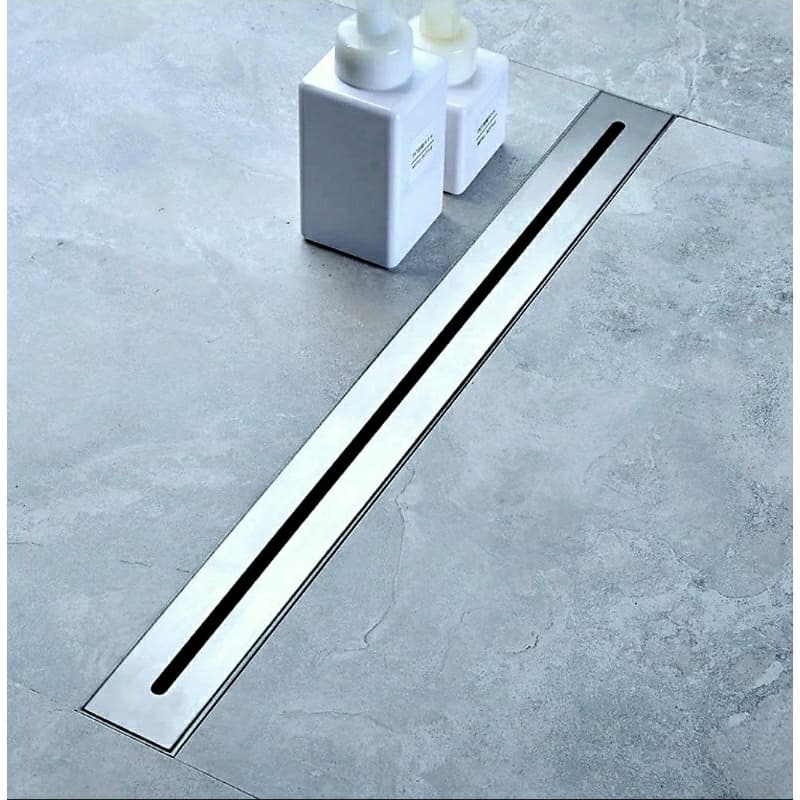 Ralo Linear 6x50cm Aço Inox escovado Banheiro Lavabo Área gourmet Lavanderia