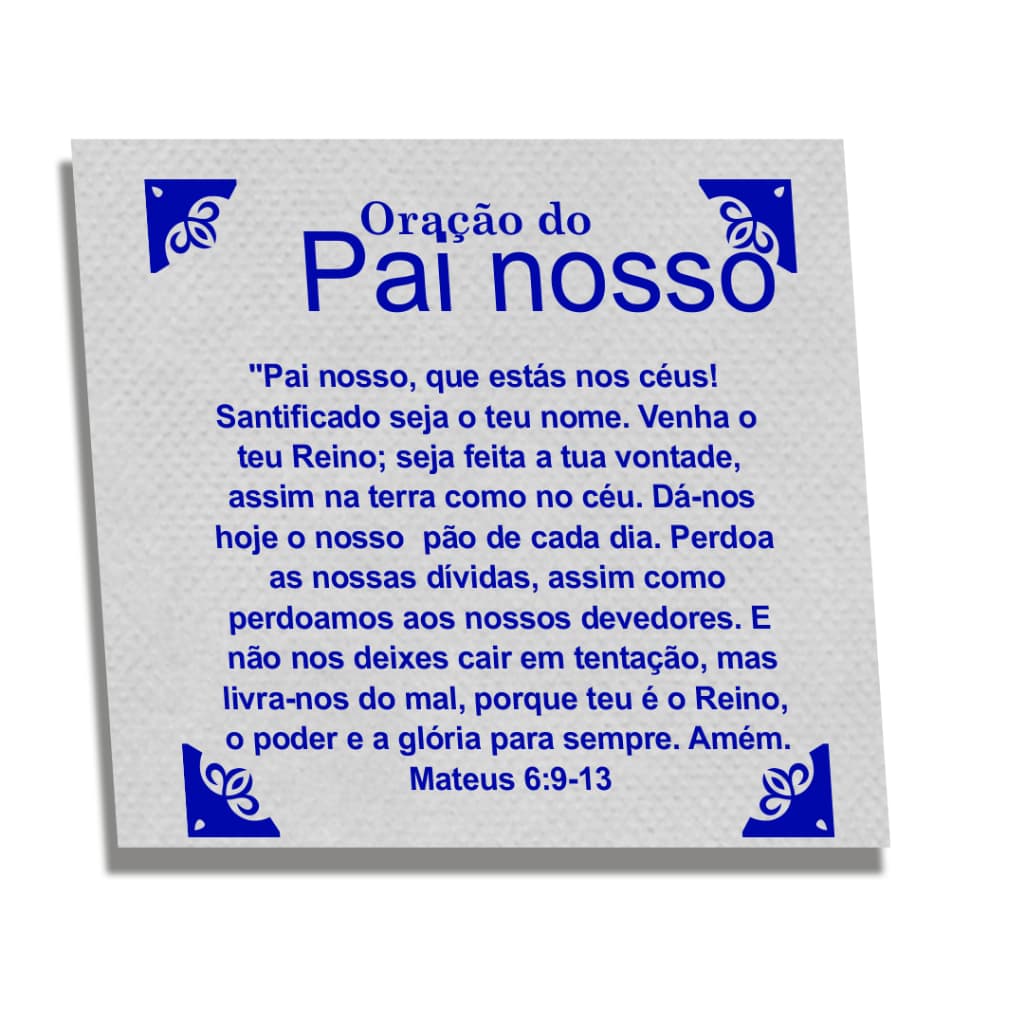 Lenço TNT - Pai Nosso Azul - 20x14cm