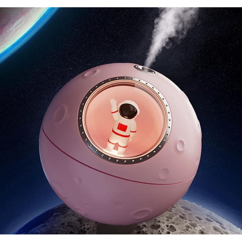 Umidificador De Ar Astronauta Lua 300ml Difusor De Ar Ultrassônico Elétrico Luz LED Colorida Pulverizador Usb
